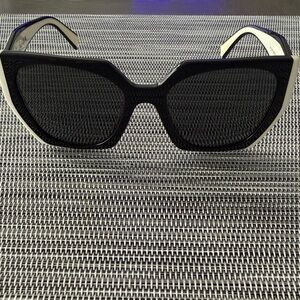 Prada Black and White Geometric Sunglasses